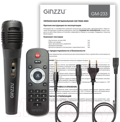 Портативная колонка Ginzzu GM-233