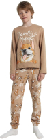 Пижама детская Mark Formelle 563323 (р.140-68-60, бежевый/собачки на бежевом) - 