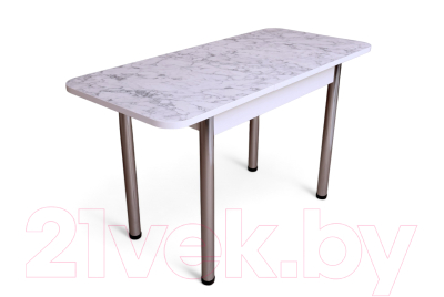 Обеденный стол СВД Юнио 120-150x75 / 053.П15.Х (мрамор каррара/хром)