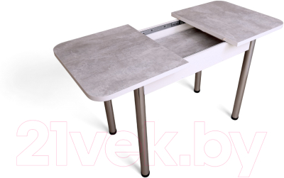 Обеденный стол СВД Юнио 120-150x75 / 053.П16.Х (бетон/хром)