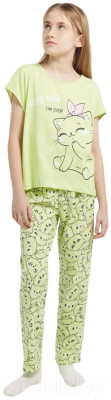 Пижама детская Mark Formelle 567738 (р.134-68, лаймовый сорбет/котики на лайме)
