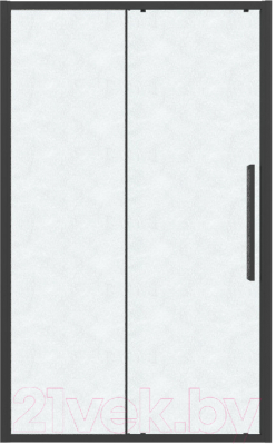 Душевая дверь Grossman Cosmo 100x195 / 100.K33.02.100.21.02 (черный матовый/стекло шиншилла)