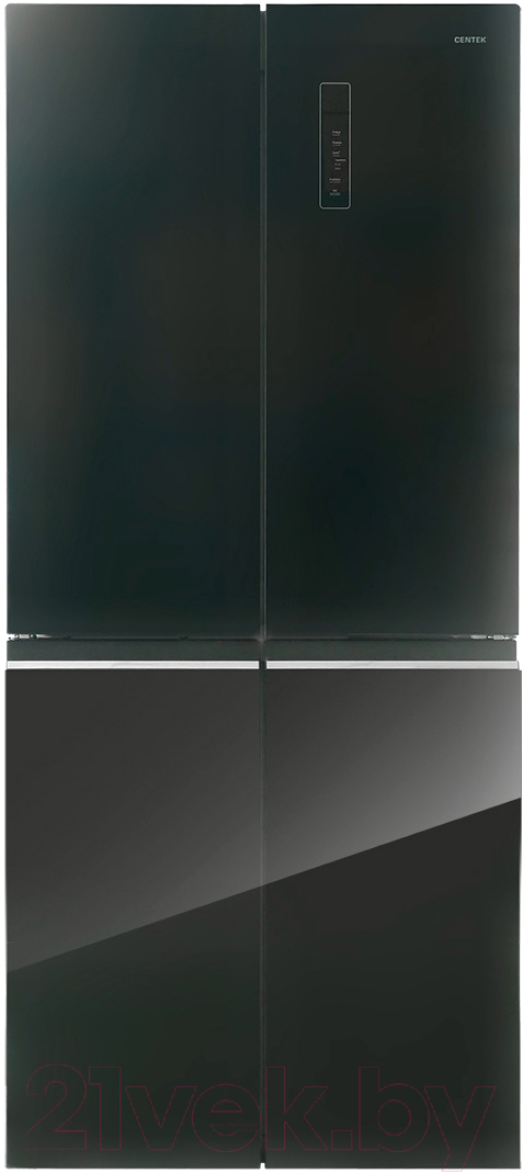Холодильник с морозильником Centek CT-1744 NF Black Glass