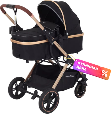 Детская универсальная коляска Rant Basic Pulsar Gold 2 в 1 / RA160  (Black) - 