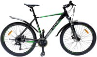 Велосипед GreenLand Discovery 27.5 (21, черный/зеленый) - 
