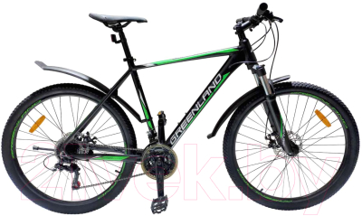 Велосипед GreenLand Discovery 2.0 27.5 (21, черный/зеленый)