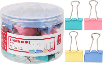 Зажим для бумаги Deli E8553A (24шт, цветной) - 