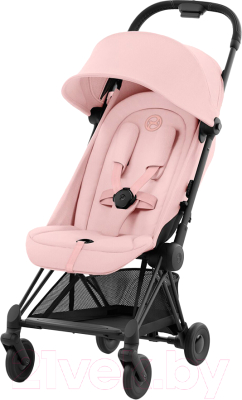 Детская прогулочная коляска Cybex Coya с дождевиком (Matt Black/Peach Pink)