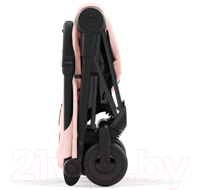 Детская прогулочная коляска Cybex Coya с дождевиком (Matt Black/Peach Pink)