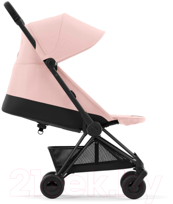 Детская прогулочная коляска Cybex Coya с дождевиком (Matt Black/Peach Pink)