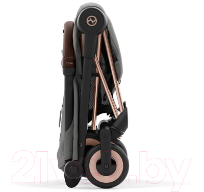 Детская прогулочная коляска Cybex Coya Rosegold с дождевиком (Mirage Grey)