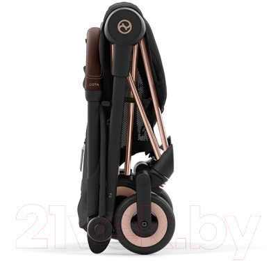 Детская прогулочная коляска Cybex Coya Rosegold с дождевиком (Sepia Black)