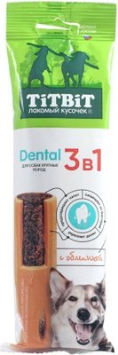 Лакомство для собак TiTBiT Dental 3 в 1 с облепихой для крупных пород / 25864 (95г) - 