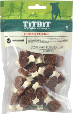 Лакомство для собак TiTBiT Золотая коллекция Ножки утиные / 26403 (55г) - 
