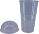 Набор одноразовых стаканов Gecko ПП 500мл с купольной крышкой 90мм (100шт, прозрачный) - 