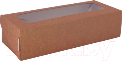 Набор коробок упаковочных для еды Gecko С окном 500мл 170x70x40мм (100шт, крафт)