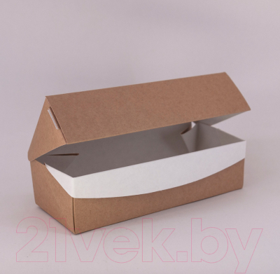 Набор коробок упаковочных для еды Gecko С окном 500мл 170x70x40мм (100шт, крафт)
