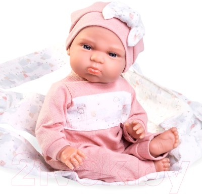 Кукла с аксессуарами Antonio Juan Реборн Адриана в розовом с переноской / 82309