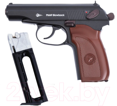 Пистолет пневматический BORNER Макаров / PM49 (4.5мм, Blowback)