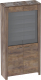 Шкаф с витриной Мебельград Мальта 2-х дверный (таксония) - 