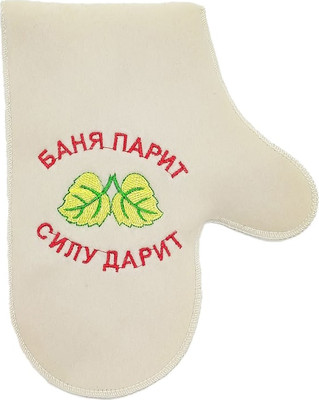 Рукавица для бани Бацькина баня Баня парит силу дарит 12021 -