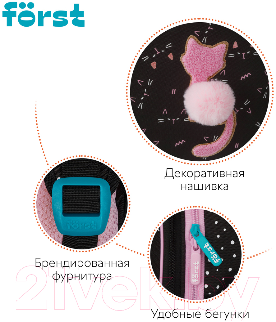 Школьный рюкзак Forst F-Top. Kitty / FT-RY-012402