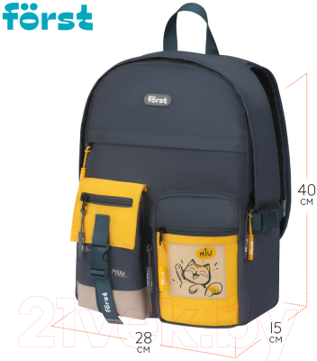 Школьный рюкзак Forst F-Teens. Hi, Cat! / FT-RM-142407