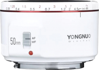 Стандартный объектив Yongnuo YN50mm F1.8 II/WHITE/C для Canon (белый) - 