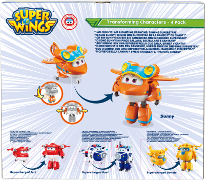 Набор игрушек-трансформеров Super Wings Джетт, Пол, Донни, Санни / EU750204A