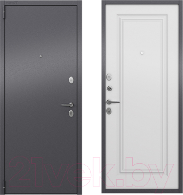 Входная дверь Torex LF1 Alfa LT MP темно-серый букле графит/СК-69 бьянко (86x205, левая)