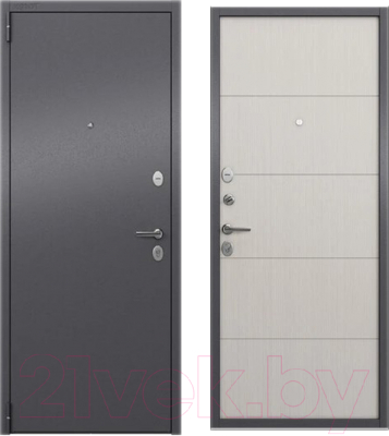 Входная дверь Torex LF2 Alfa LT MP темно-серый букле графит/А6-28 лиственница белая (96x205, левая)