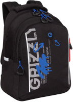 Школьный рюкзак Grizzly RB-452-3 (черный/синий) - 