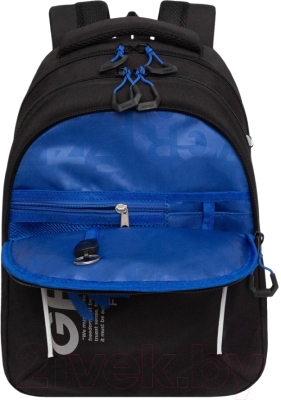 Школьный рюкзак Grizzly RB-452-3 (черный/синий)