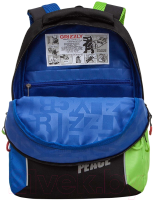 Школьный рюкзак Grizzly RB-452-4 (черный/синий)