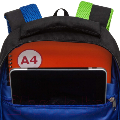 Школьный рюкзак Grizzly RB-452-4 (черный/синий)