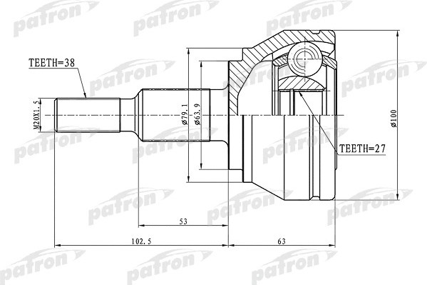 ШРУС Patron PCV1633