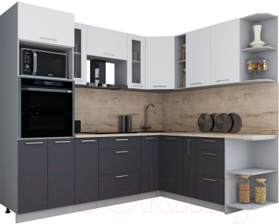 Кухонный гарнитур Интерлиния Мила Gloss 1.88x2.4 правая
