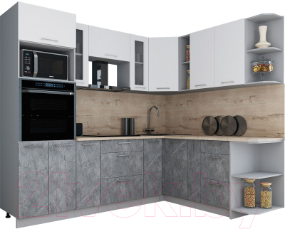 Кухонный гарнитур Интерлиния Мила Gloss 1.88x2.4 правая
