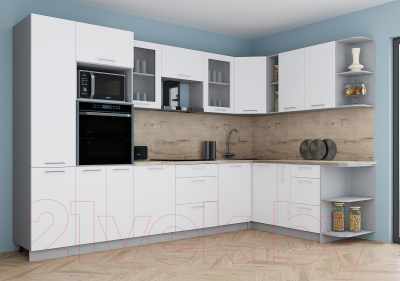 Купить Кухонный гарнитур Интерлиния Мила Gloss 1.88x3.2 правая в Жодино