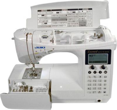 Швейная машина Juki HZL-F600 - отсек для аксессуаров и швейный советчик