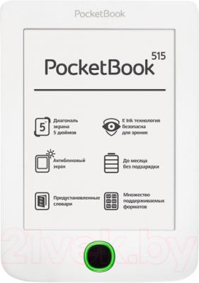 Электронная книга PocketBook Mini 515 (белый, с чехлом) - общий вид