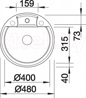 Мойка кухонная Blanco Tarma 45 / 519131 - габаритные размеры