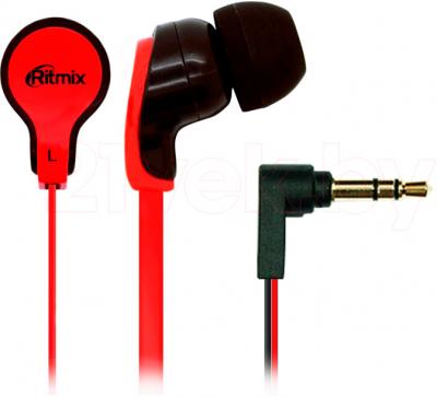 Наушники Ritmix RH-183 (черный/красный) - общий вид