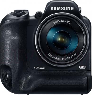 Компактный фотоаппарат Samsung WB2200 (Black) - фронтальный вид