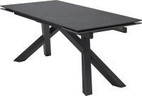 Обеденный стол M-City Хэнк 180 Риальто / 480M05691 (темно-серый лаппатированный керамика/черный) - 