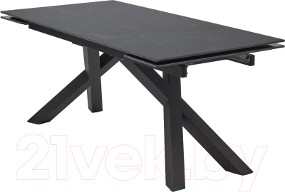 Обеденный стол M-City Хэнк 180 Риальто / 480M05691 (темно-серый лаппатированный керамика/черный)