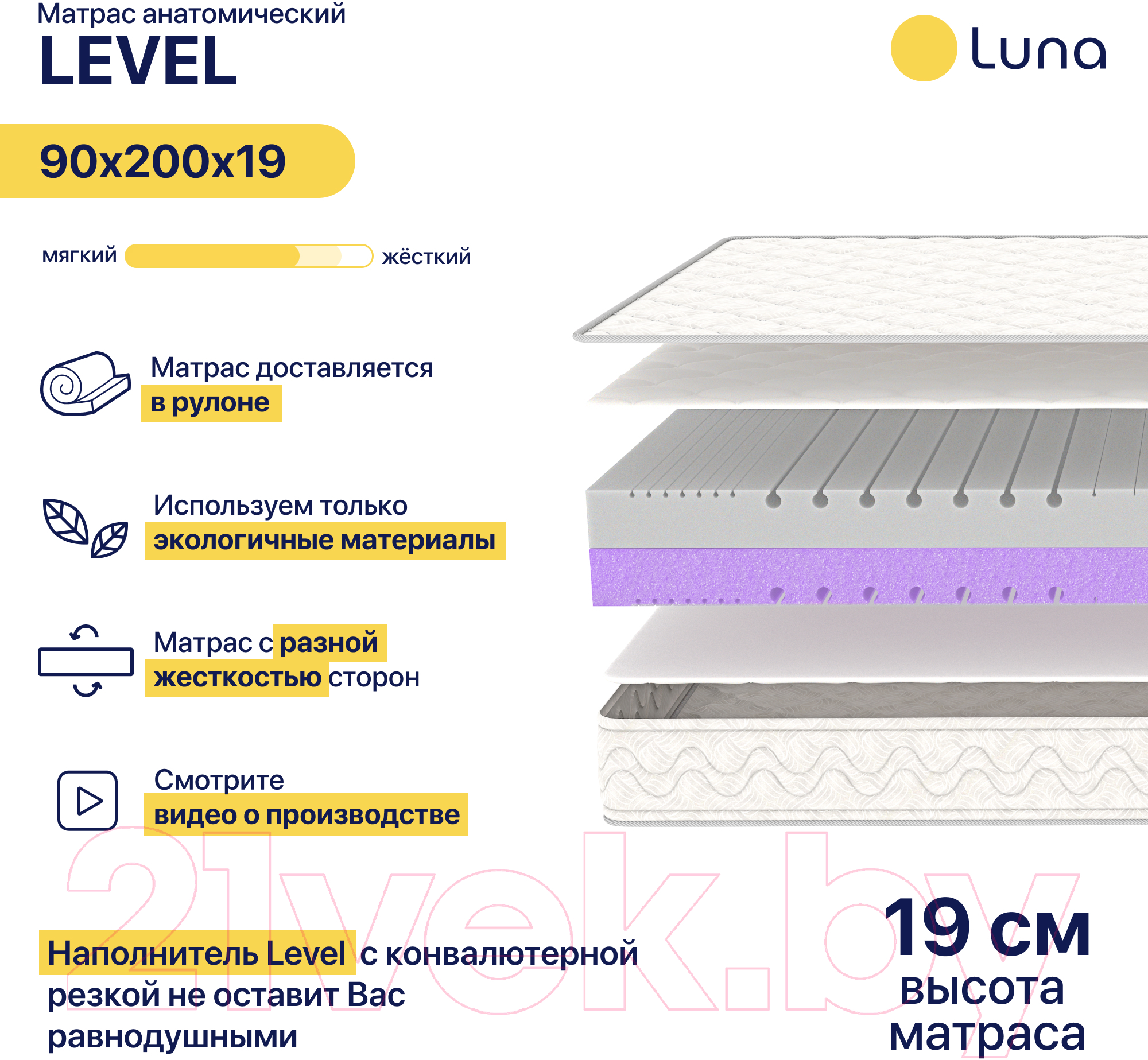 Матрас Luna Level 90x200