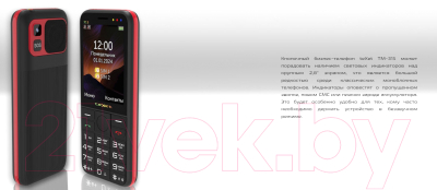 Мобильный телефон Texet TM-315 (черный/красный)