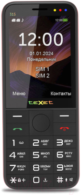 Мобильный телефон Texet TM-315 (черный/красный)