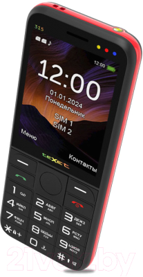 Мобильный телефон Texet TM-315 (черный/красный)